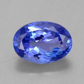 Tanzanite naturale blu da 2,55 ct, taglio ovale, VVS