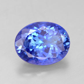 Tanzanite naturale blu da 4,07 ct, taglio ovale, VVS