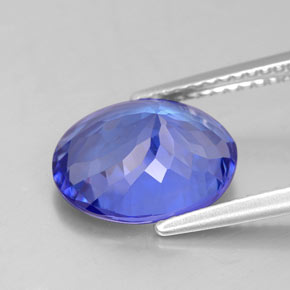 Tanzanite naturale blu da 4,07 ct, taglio ovale, VVS