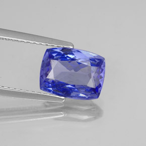 Tanzanite naturale blu da 2,16 ct, taglio a cuscino, VVS