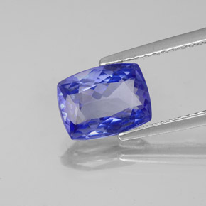 Tanzanite naturale blu da 2,16 ct, taglio a cuscino, VVS