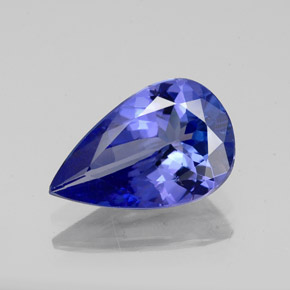 Tanzanite naturale blu da 1,89 ct, taglio a pera, VS