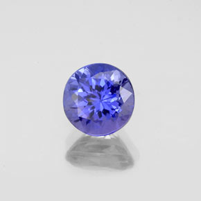 Tanzanite naturale blu da 1,24 ct, taglio rotondo, VS