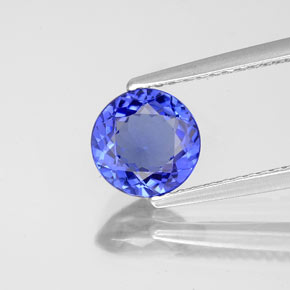 Tanzanite naturale blu da 1,36 ct, taglio rotondo, VVS