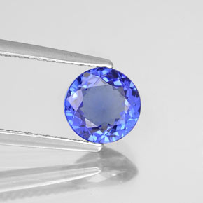 Tanzanite naturale blu da 1,36 ct, taglio rotondo, VVS
