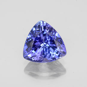 Tanzanite naturale blu da 2,45 ct, trillion, VVS