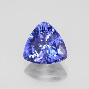 Tanzanite naturale blu da 2,45 ct, trillion, VVS