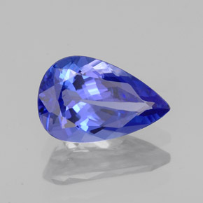 Tanzanite naturale blu da 1,29 ct, taglio a pera, VS