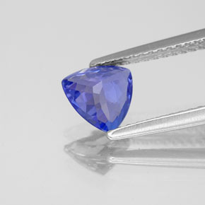 Tanzanite naturale blu da 0,89 ct, trillion, VS-SI