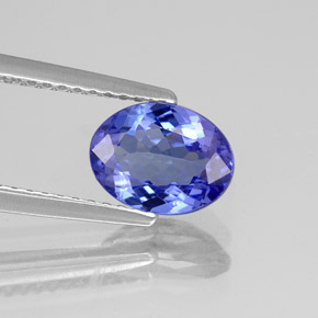 Tanzanite naturale blu da 1,26 ct, taglio ovale, VS