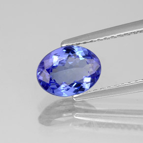 Tanzanite naturale blu da 1,26 ct, taglio ovale, VS