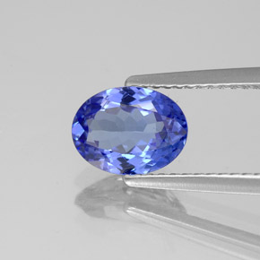 Tanzanite naturale blu da 1,38 ct, taglio ovale, VVS-VS