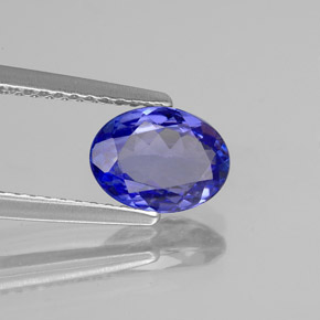 Tanzanite naturale blu da 1,13 ct, taglio ovale, VVS
