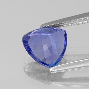 Tanzanite naturale blu da 1,20 ct, trillion, VS