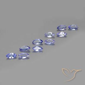Gemme di Tanzanite Blu intenso naturale da 3.12 ct, Taglio marquise, VS-SI