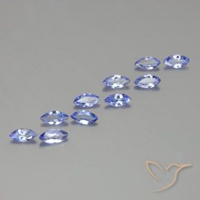 Gemme di Tanzanite Blu elettrico naturale da 3.08 ct, Taglio marquise, VS-SI