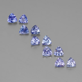 Tanzanite naturale blu da 3,59 ct, trillion, VS