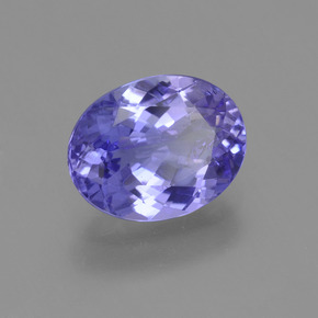 Tanzanite Viola brillante naturale da 2.11 ct, Taglio ovale, VS