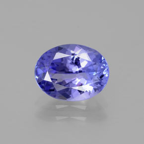 Tanzanite Intenso Viola Blu naturale da 1.86 ct, Taglio ovale, VVS