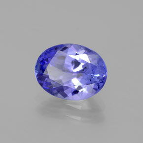 Tanzanite Intenso Viola Blu naturale da 1.86 ct, Taglio ovale, VVS