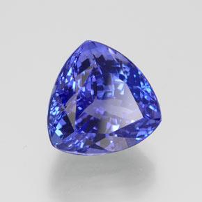 Tanzanite naturale blu da 7,47 ct, trillion, IF