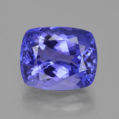 Tanzanite intenso viola blu naturale da 6,92 ct, taglio a cuscino, VVS