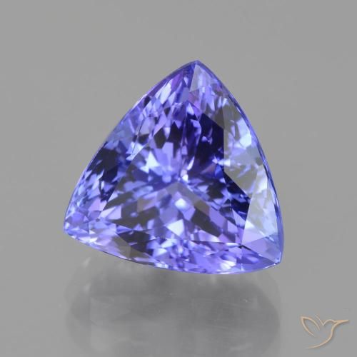Tanzanite Intenso Viola Blu naturale da 6.83 ct, Taglio trillion, VVS-VS