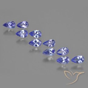 Gemme di Tanzanite Intenso Viola Blu naturale da 2.07 ct, Forma a pera, VS