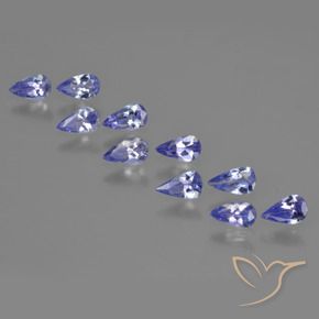 Gemme di Tanzanite Intenso Viola Blu naturale da 1.70 ct, Forma a pera, VS