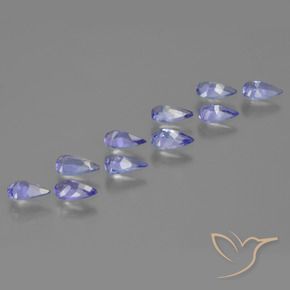 Gemme di Tanzanite Intenso Viola Blu naturale da 1.70 ct, Forma a pera, VS