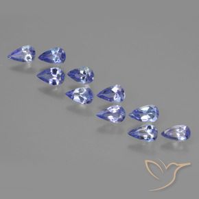 Gemme di Tanzanite Intenso Viola Blu naturale da 1.83 ct, Forma a pera, VS