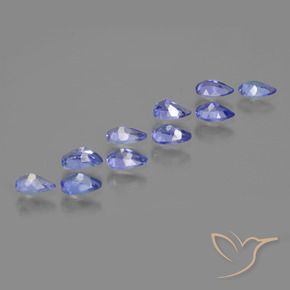 Gemme di Tanzanite Intenso Viola Blu naturale da 2.37 ct, Forma a pera, VS