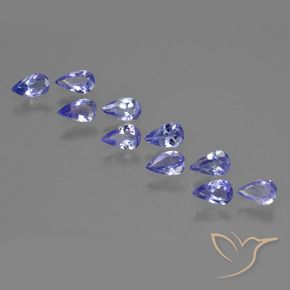 Gemme di Tanzanite Intenso Viola Blu naturale da 1.76 ct, Forma a pera, VS