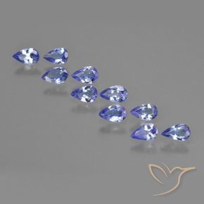 Gemme di Tanzanite Intenso Viola Blu naturale da 1.98 ct, Forma a pera, VS