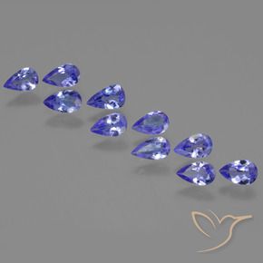 Gemme di Tanzanite Blu navy medio naturale da 1.73 ct, Forma a pera, VS