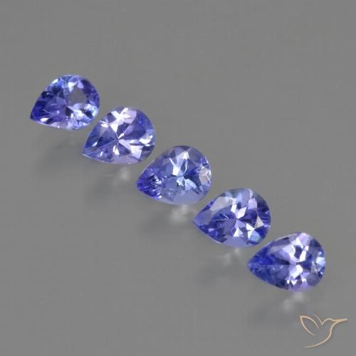 Tanzanite naturale blu da 1,53 ct, taglio a pera, VS