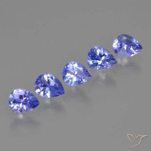 Gemme di Tanzanite Intenso Viola Blu naturale da 1.80 ct, Forma a pera, VS