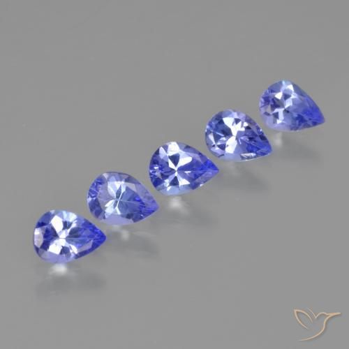Gemme di Tanzanite Intenso Viola Blu naturale da 1.39 ct, Forma a pera, VS
