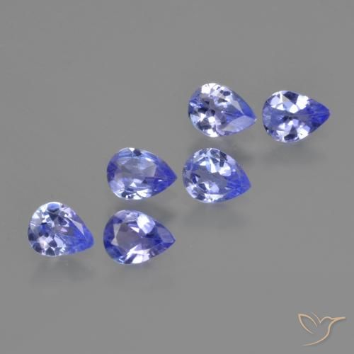 Gemme di Tanzanite Intenso Viola Blu naturale da 1.35 ct, Forma a pera, VS