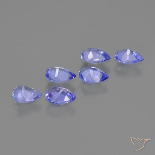 Gemme di Tanzanite Intenso Viola Blu naturale da 1.35 ct, Forma a pera, VS