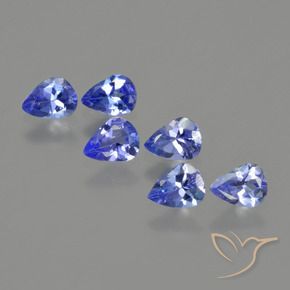 Gemme di tanzanite blu navy medio naturale da 1,54 ct, taglio a pera, VS