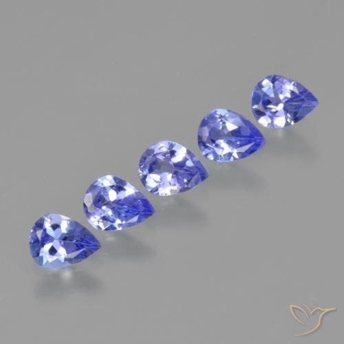 Gemme di Tanzanite Blu elettrico naturale da 1.56 ct, Forma a pera, VS
