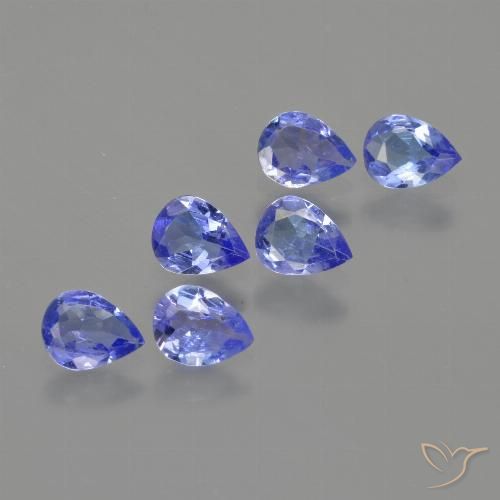Gemme di Tanzanite Intenso Viola Blu naturale da 1.60 ct, Forma a pera, VS