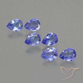 Gemme di Tanzanite Intenso Viola Blu naturale da 1.60 ct, Forma a pera, VS