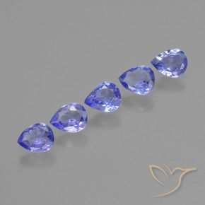 Gemme di Tanzanite Intenso Viola Blu naturale da 1.27 ct, Forma a pera, VS