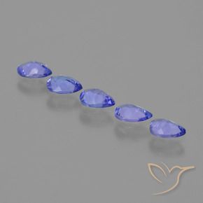 Gemme di Tanzanite Intenso Viola Blu naturale da 1.27 ct, Forma a pera, VS