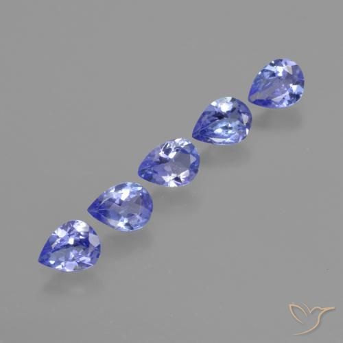 Gemme di Tanzanite Intenso Viola Blu naturale da 1.25 ct, Forma a pera, VS