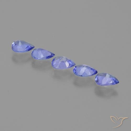 Gemme di Tanzanite Intenso Viola Blu naturale da 1.25 ct, Forma a pera, VS