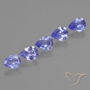Gemme di Tanzanite Intenso Viola Blu naturale da 1.35 ct, Forma a pera, VS