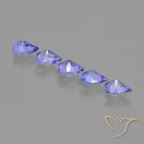 Gemme di Tanzanite Intenso Viola Blu naturale da 1.48 ct, Forma a pera, VS
